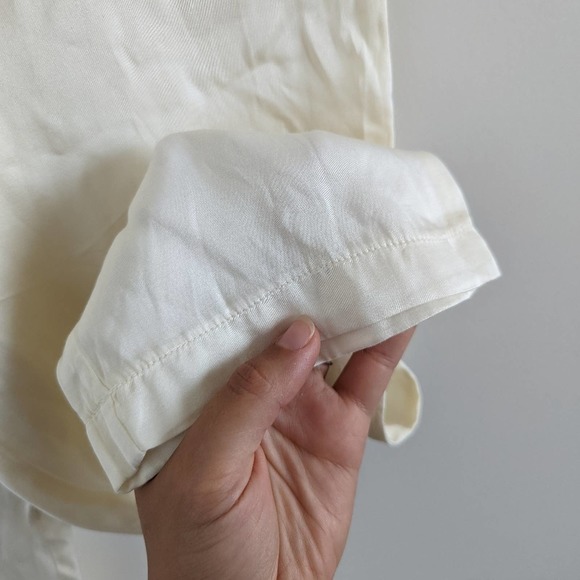 Nili Lotan Safi Ivory Dropped Crop Crotch Drawstring Rayon Pants Size XS - Picture 8 of 8